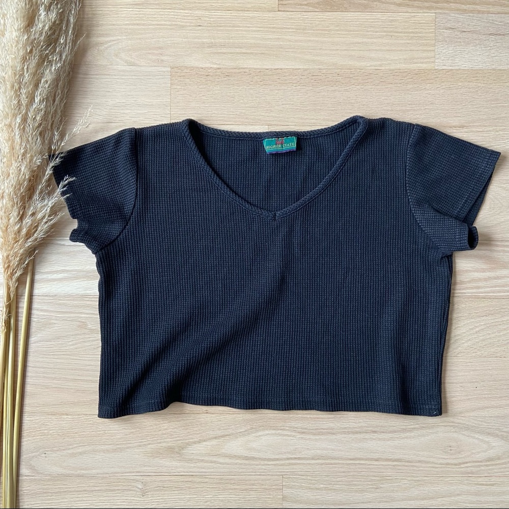 Vintage Higher State Cropped Waffle Tee